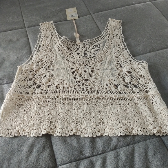 RAGA Beige Crochet Top XS - Picture 14 of 14
